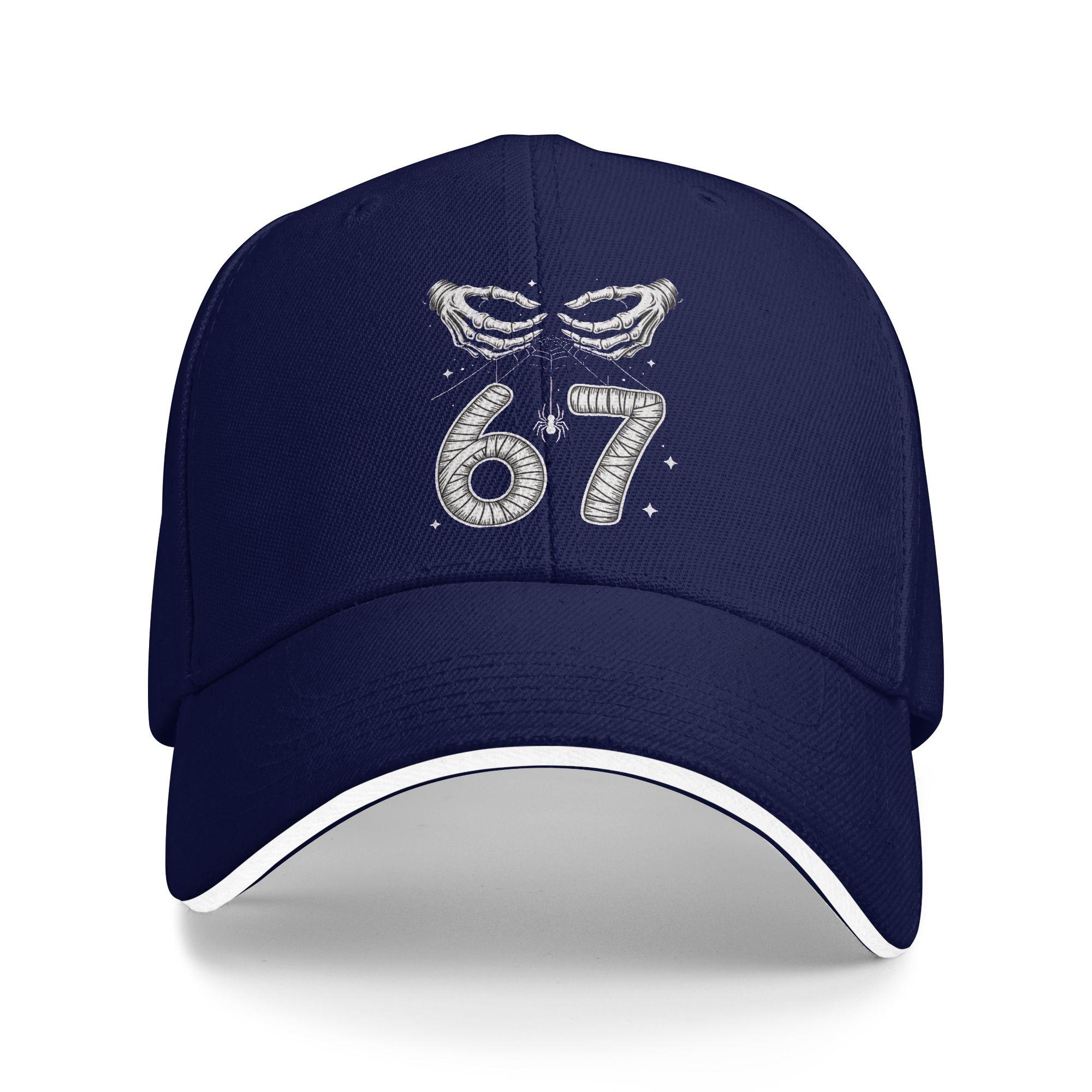 Skeleton Hand Holding 67 Meme Casual Baseball Cap Summer Trucker Hat Sun Tennis Skate Snapback Cap Men Vintage Baseball Caps As Picture