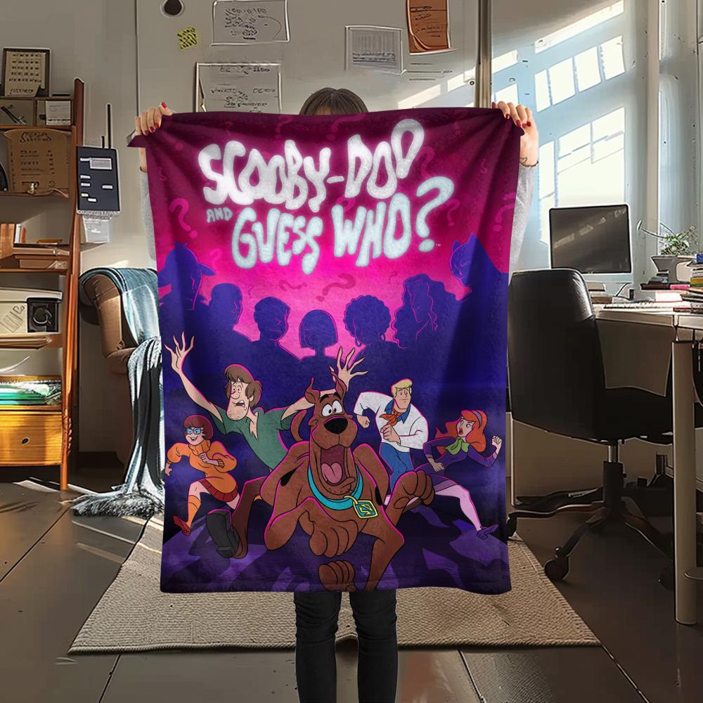 Scooby Doo Cute Cartoon Style Pattern Flannel Blanket, High Quality Comfortable for All Seasons, Home Decor, Warmth and Comfort, Perfect for Gifts.