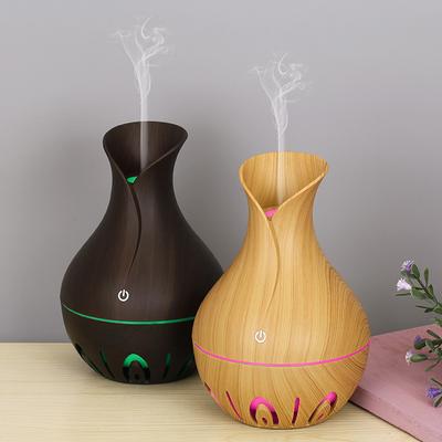 USB elektrický zvlhčovač vzduchu 130ML mini difuzér s aroma dřeva, esenciální olej, aromaterapie, chladicí mlha s LED diodou pro domácnost