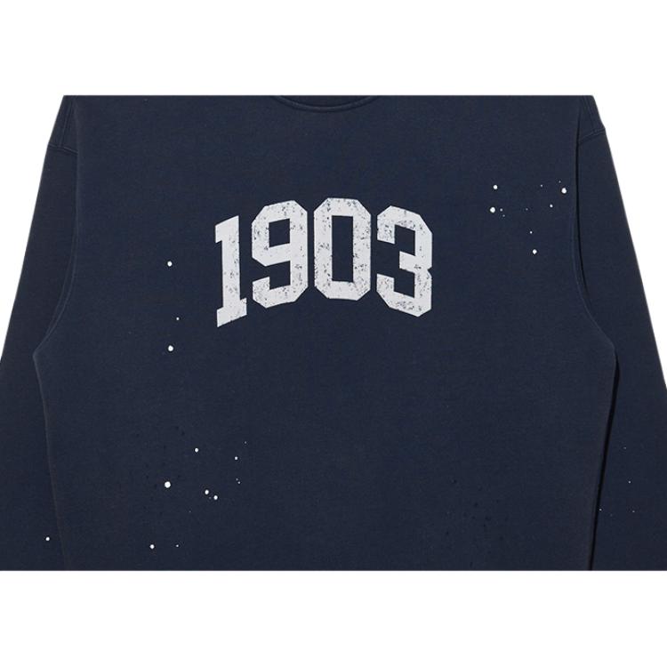 New Era MLB New York Yankees Letter Washed Distressed Series Fleece Rundhals-Sweatshirt Unisex-Sweatshirt Marineblau 13338666