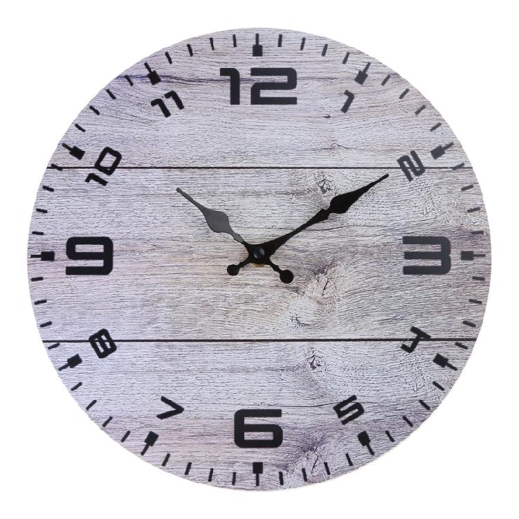 Vintage Wood Clock Hanging Wooden Ornament  Room Wall Decoration