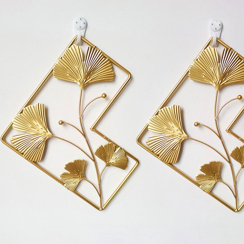 1pc Monstera Leaf Gold Metal Leaf Luxury Iron Ginkgo Leaves Irregular Wall Hanging Ornaments Home Decoration Palm Maple Pendant