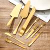 Stainless Steel Dessert Knife, Fork, and Spatula Set for Cakes, Ice Cream, Mooncakes, and Pizza.