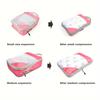 3pcs Portable Travel Storage Bag Set With Mesh Stitching, Double Layer Zipper Foldable Luggage Organizer, Clothing Storage Bags
