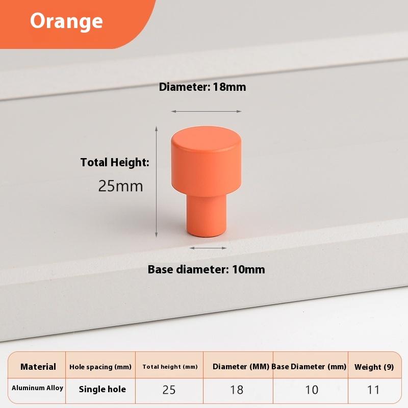 

Барвисті Прості Меблеві Ручки Шафи Ручки для Дитячої Кімнати Ручки-Кулі для Шухляд Сучасна Фурнітура з Алюмінієвого Сплаву Orange 18MM