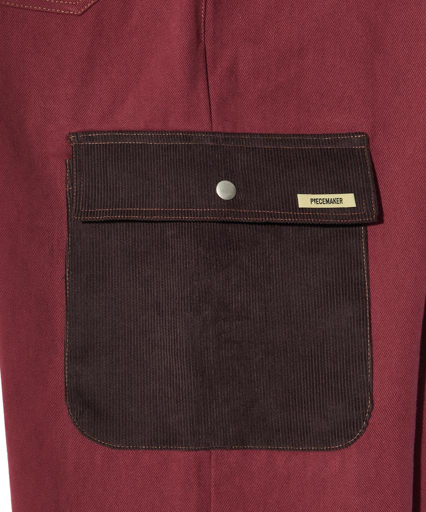 PEACE MAKER Corduroy Point Cotton Work Pants (Burgundy)