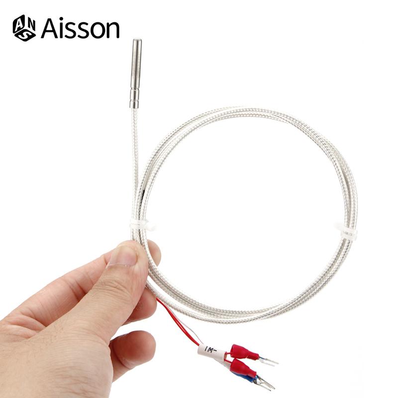 4mm Small Probe Thermocouple Type K 0-600℃ 1/2/3/4/5M Shielded Braide Wire Sensor For Temperature Controller