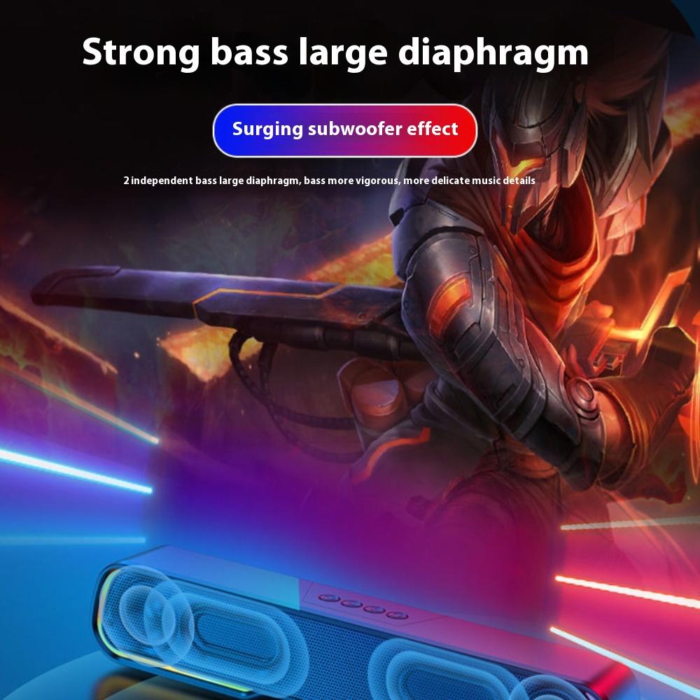 Marquee Luminous Mini Sound Blaster Audio Desktop Strip Portable Subwoofer High Power Bluetooth Speaker