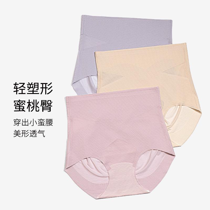 Women S High Waisted Tummy Control Butt Lift Ice Silk Briefs Large Size