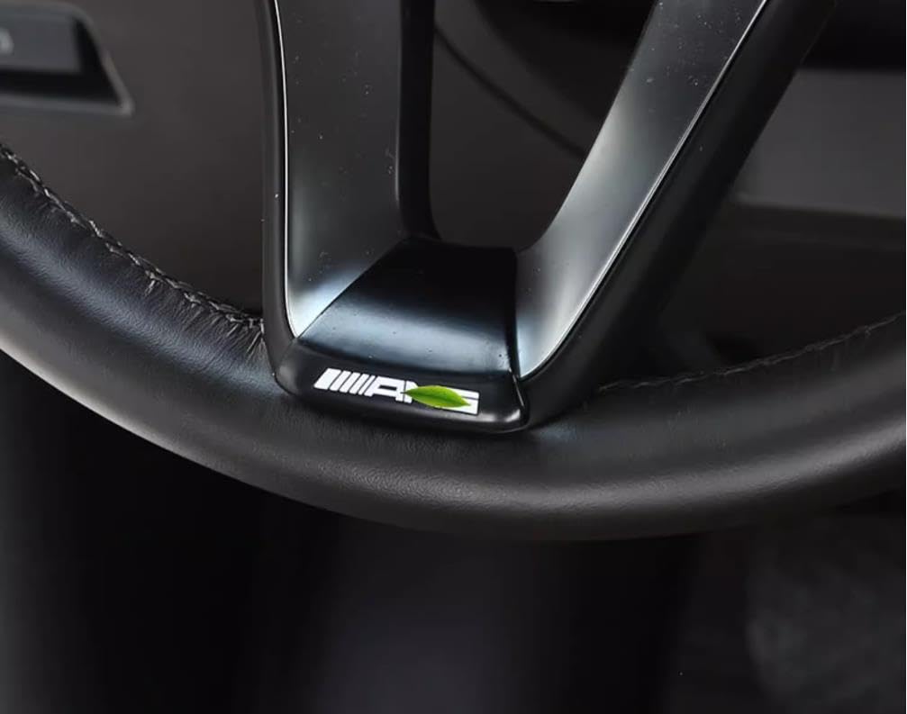 AMG Logo Twin Steering Wheel Emblem Compatible Mercedes Benz A B C E GLA