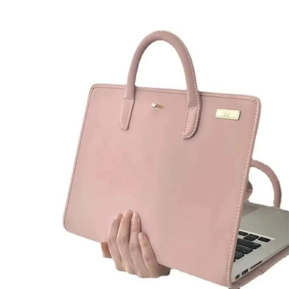 PU Laptop Bag Pink Computer Protective Case Laptop Handbag Laptop Sleeve for Girl