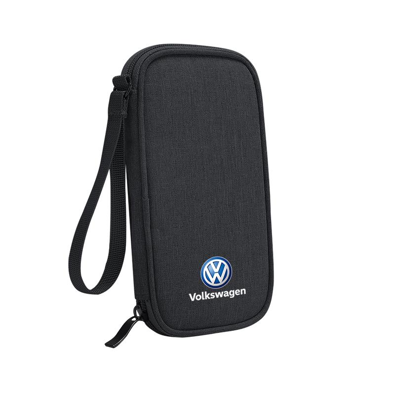

Car Travel Storage Bag Keys Earphone Card Pouch Zipper Portable Storage Box For Volkswagen VW Golf Amarok T5 Phaeton Passat Polo