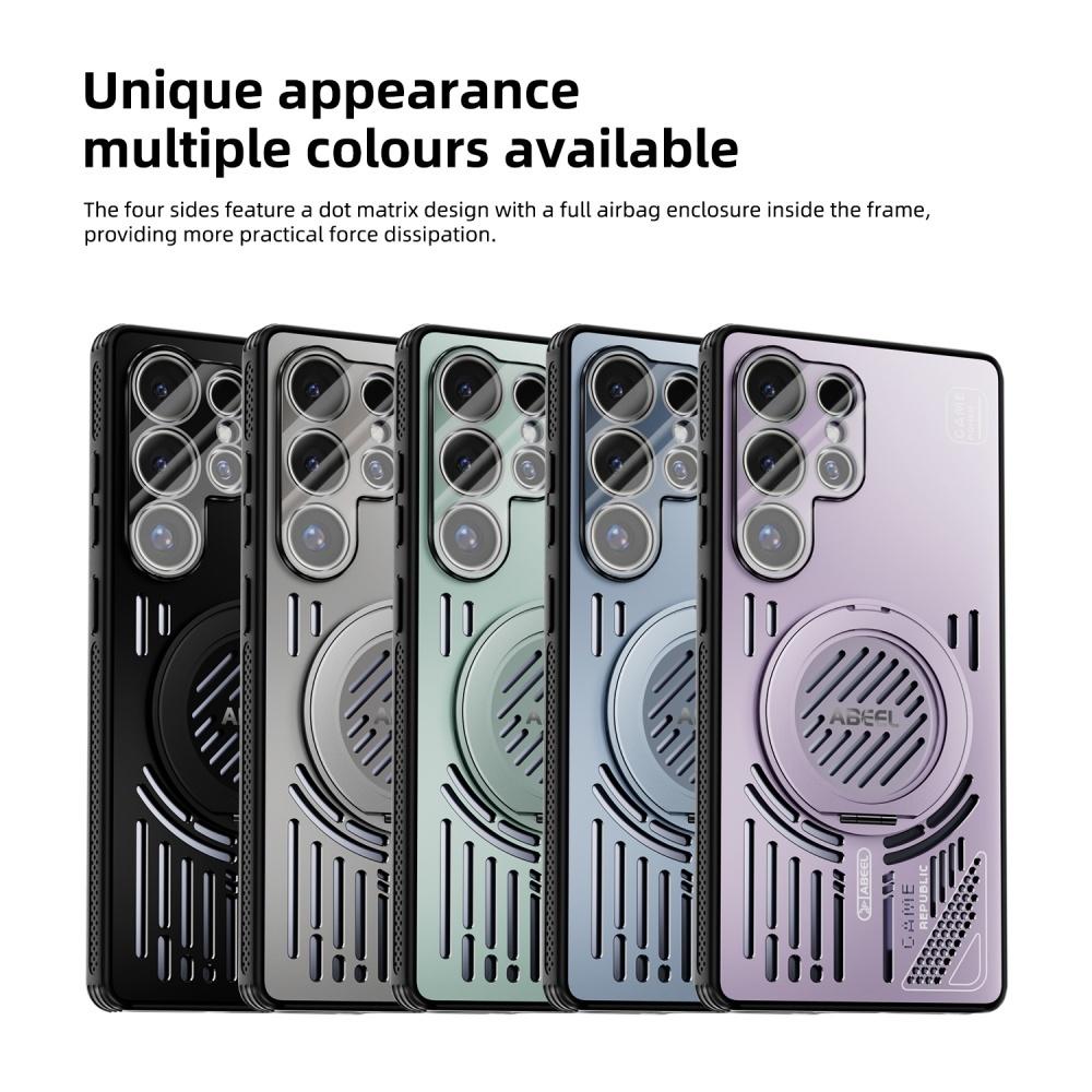Brouillard Glacé Alliage d'Aluminium Creux Dissipation Thermique Pour Coque Magsafe Pour Samsung S26 Ultra S25 Plus Support Rotatif à 360° Housse Arrière de Protection