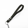Metal Chain Dog  With Leather Style Handle Strong Control Leash