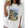 La Dolce Vita Fun Letter T-Shirt Printed Cartoon Travel T-Shirt Trendy Versatile Short Sleeve Summer T-Shirt Women's Y2K Tops