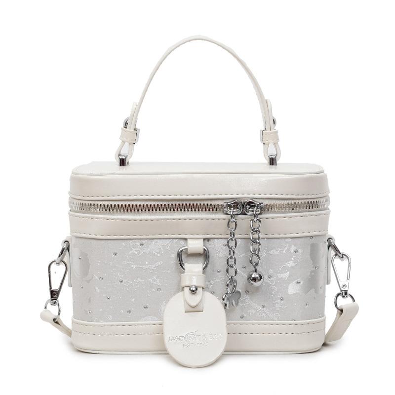 Retro Texture Small Bag Women's New Niche Portable Box Bucket Bag Versatile Oblique Span Bag