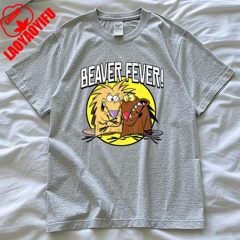 The Angry Beavers Shirt 90s Nostalgic Cartoon Tv Show T-Shirt Daggett and Norbert Graphic Tee Men Woman Cotton Short-sleeve Tops
