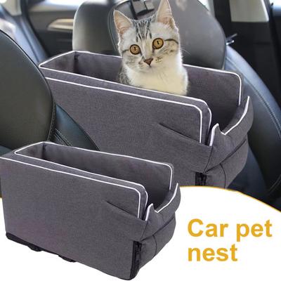 Car Pet Nest Small Dog Car Seat Center Console Waterproof Booster Bed Safe Portable Dog Car Carrier with Adjustable Straps for Cats Dogs