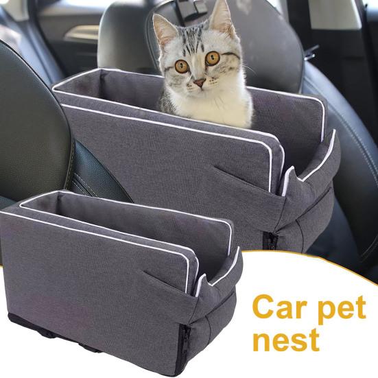 Автомобільне гніздо для домашніх тварин Автокрісло для маленьких собак Центральна консоль Водонепроникне ліжко-підйомник Безпечне портативне автопереноска для собак з регульованими ременями для котів Собак