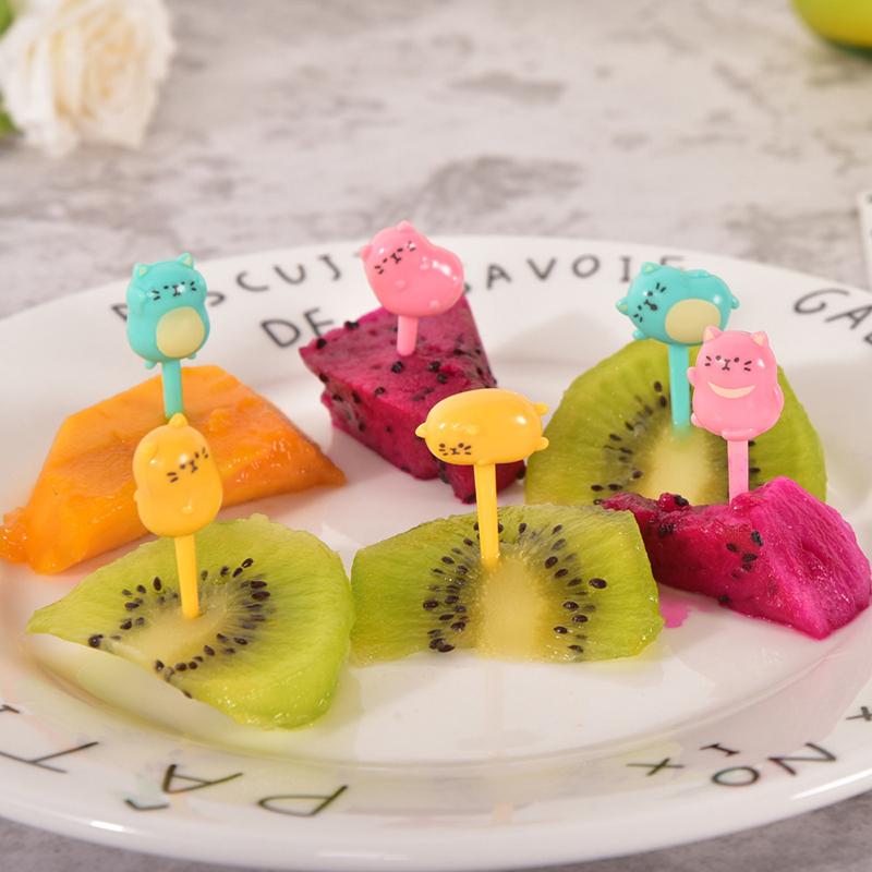 Cartoon Fruit Fork Toothpicks Cute Animal Food Selection Mini Lunch Box Decoration Children'S Food Supplement Tool