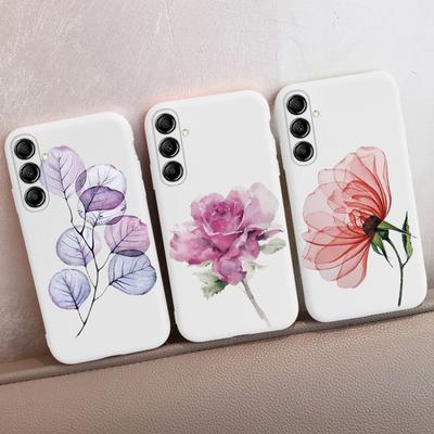 כיסוי סיליקון רך בדוגמת פרחים עבור Xiaomi Redmi Note 13 Poco C65 Samsung M35 A55 S24 iPhone Huawei Honor Realme כיסוי מגן עמיד בפני זעזועים