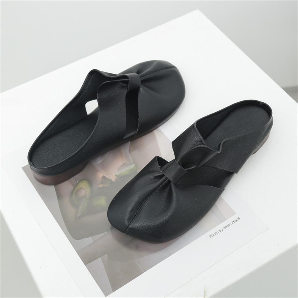 Women Flat Shoes Soft Sole Slip On Casual Open Back Loafers Large Size Comfortable Walking Shoes for Everyday Use