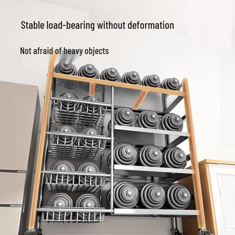 Modern 2-Tier Kitchen Storage Rack with Baskets