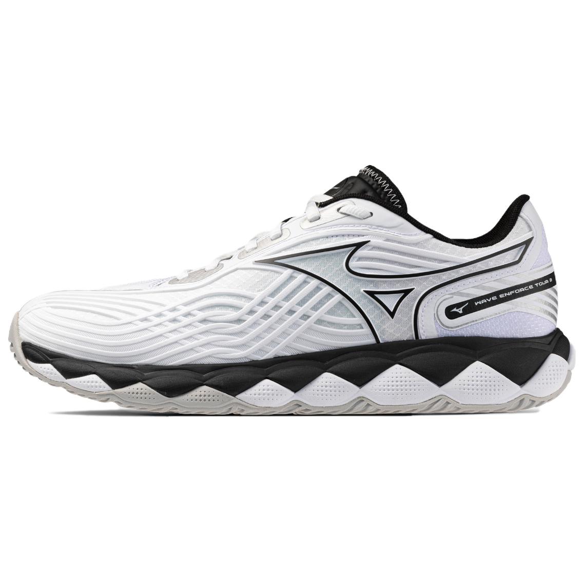 

Mizuno Wave Enforce Tour 2 Comfortable Fit Shock Absorption Durable Low Top Tennis Shoes Unisex sneaker White Black 61GA260009 39
