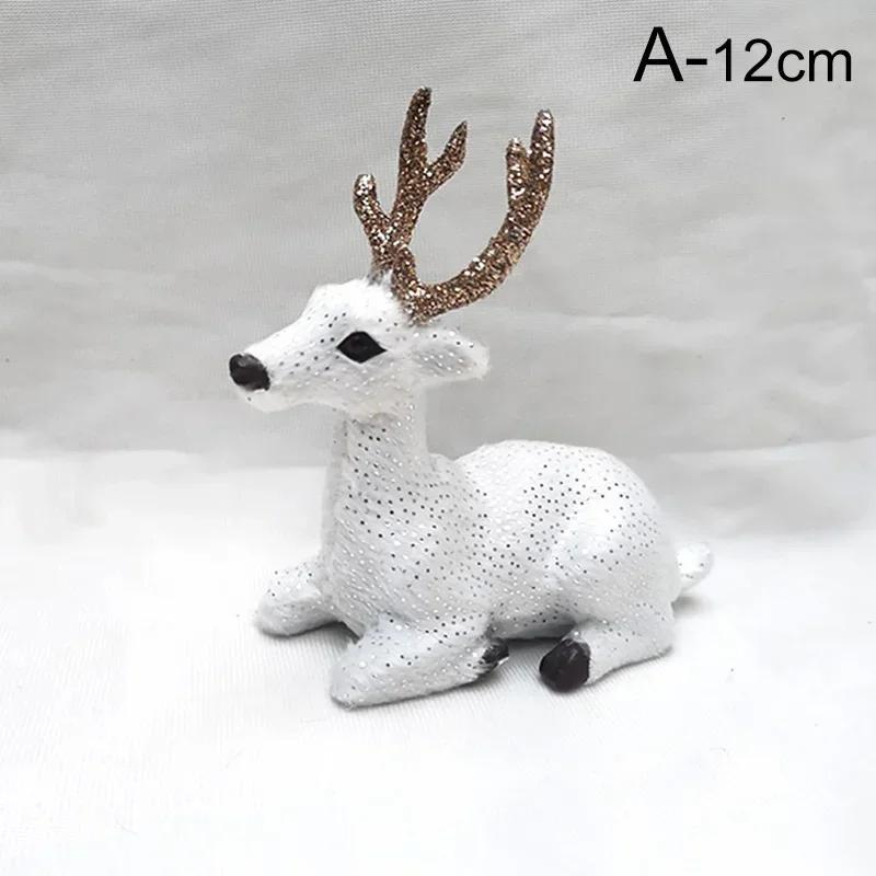 Small Deer Christmas Deer Ornaments Decoration Garden Miniatures Props New Year Xmas Elk Display Window Kids Gift