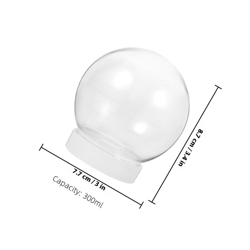 15Pcs Snow Globe Accessories Clear Plastic DIY Snow Globes Replacement Parts Winter Craft Kit Snowglobe Snowglobes