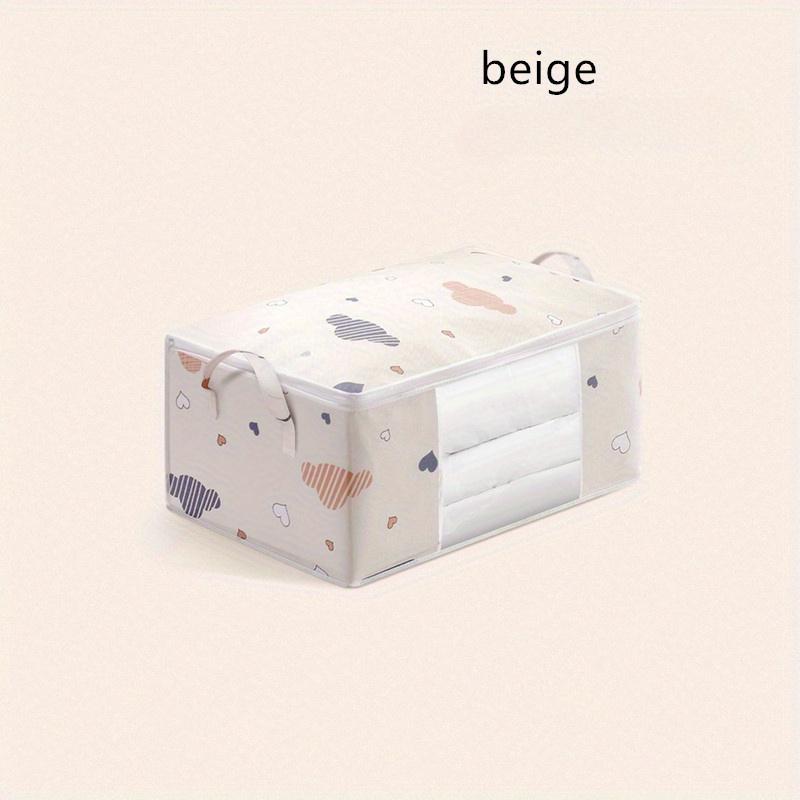 

Сумка для хранения одежды для домашнего одеяла, влагостойкий органайзер, большая вместимость, мешки для сортировки пододеяльников, пылезащитный шкаф, ящик для хранения под кроватью 55x35x25cm бежевый