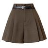 Woolen High-Waisted Wide-Leg Women's Shorts - A-Line Autumn/Winter 2026 Casual Bootcut