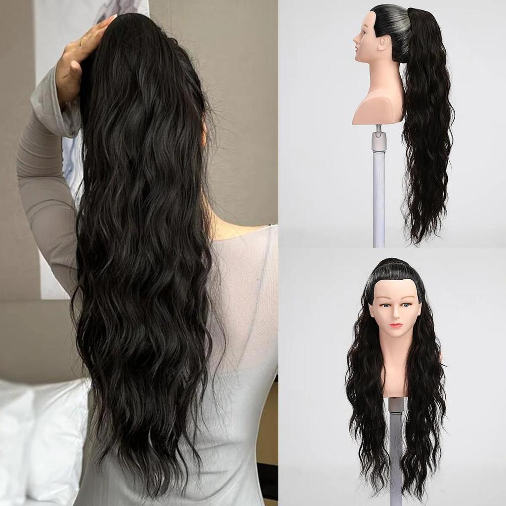 LOUIS FERRE Ponytail Extension, 26 Inch Drawstring Ponytail Hair Extensions for Women Long Curly Wavy Ponytail Multi-color Option for Daily