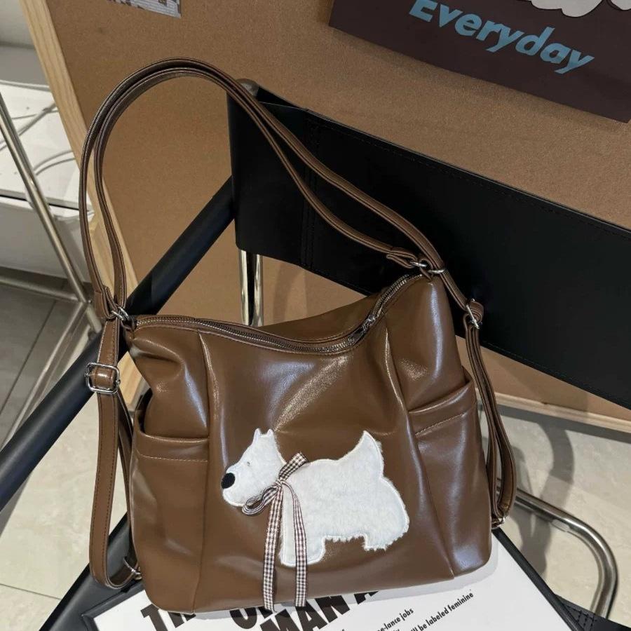 Cute niche tote bag female 2025 new Korean college style backpack large capacity shoulder commuter backpack
