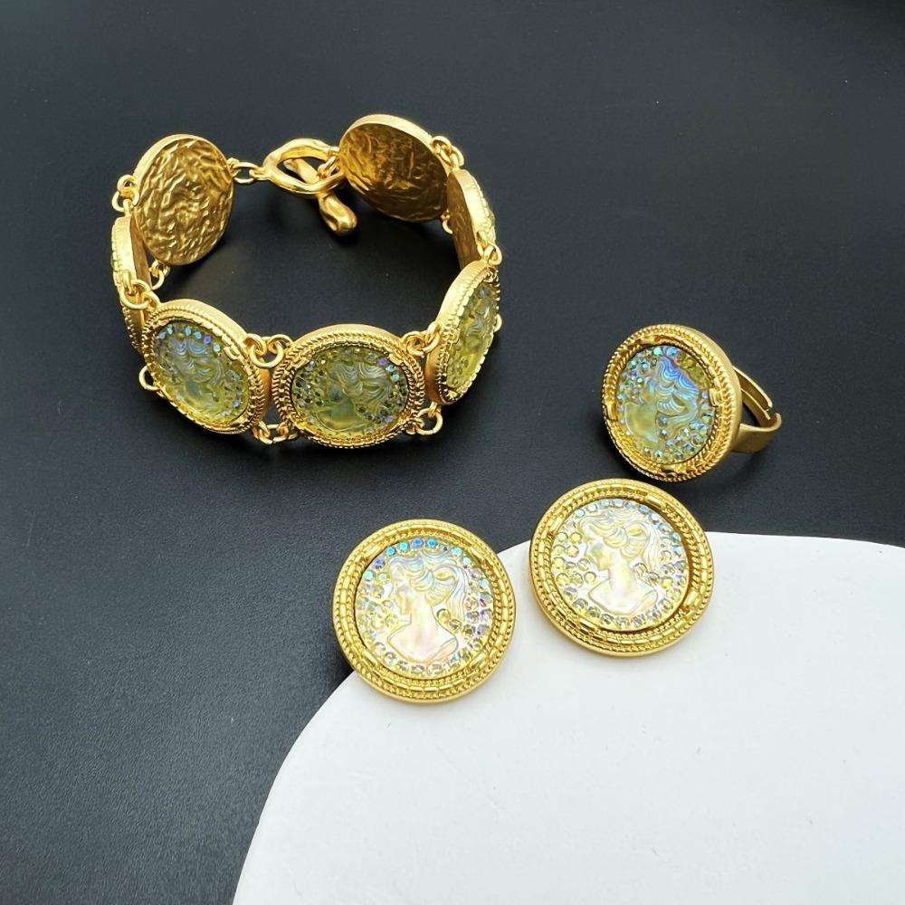 Eastern Style Turkish Chain Bracelet Elegant Retro Earrings Fashion Vintage Bangles  Bridal Gifts