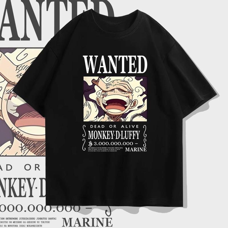 2026 Summer ONE PIECE Monkey D Luffy Gear 5 Printed Loose Shortsleeved Cotton Tshirt Tide Pure Cotton Unisex Parentchild Y2k S