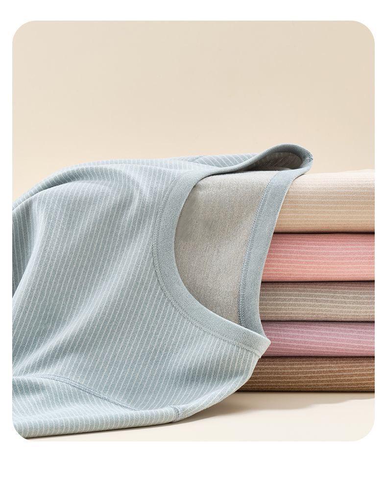 Unisex Cashmere Silk Striped Thermal Set for Autumn/Winter