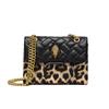 Crossbody Pu Handbag With Leopard Pattern And Eagle Head Decor For Daily Use
