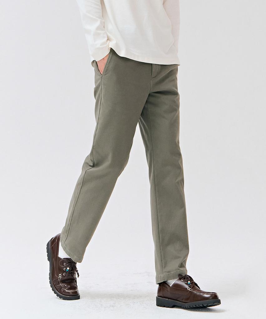 CHASECULT Men'S Straight Cotton Fleece-Lined Pants - Khaki