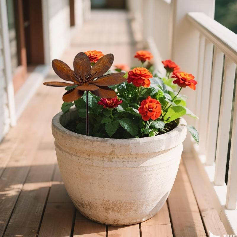 Decorative Iron Flower Garden Markers For Plant Identification And Landscape Design Lawn Backyard Ornaments