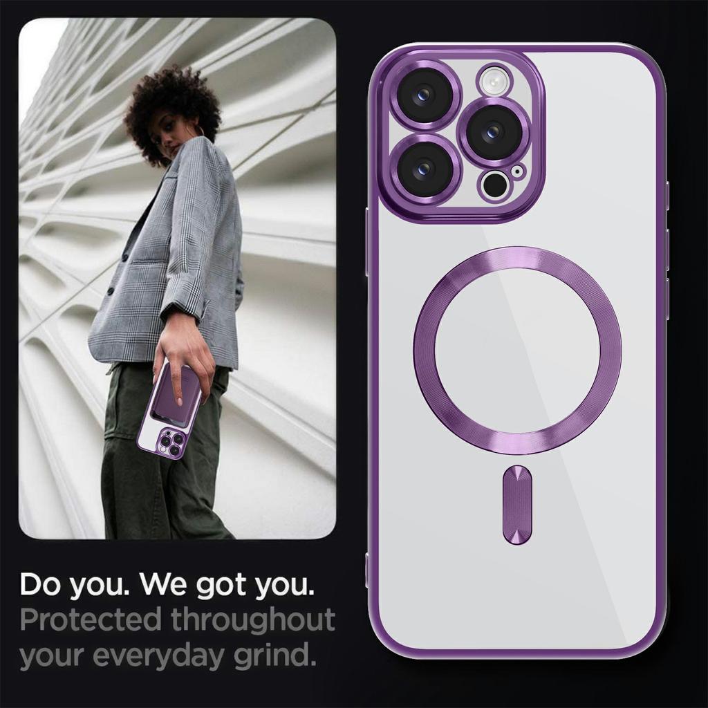 For iPhone 16 Pro Max Case Compatible with MagSafe TPU+PC Clear Back Cover