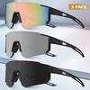 1/3-piece Sports Cycling Sunglasses For Men Women UV Protection Large Frame Running Mountaineering Bicycle Shades