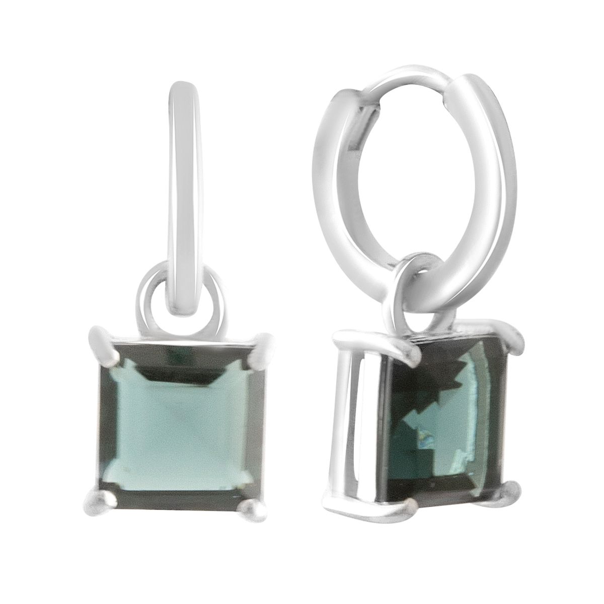 

Silver earrings with London Blue topaz 3.95ct (2178132) синій