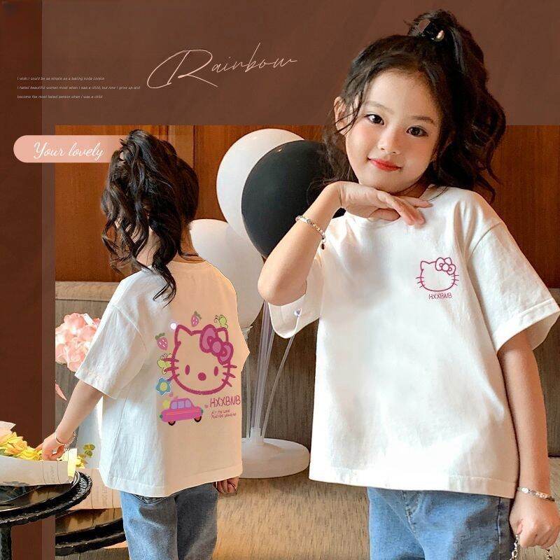 T-shirt Short Sleeved Loose Top, Children's Fashionable Summer Casual Cartoon Printed Sportswear