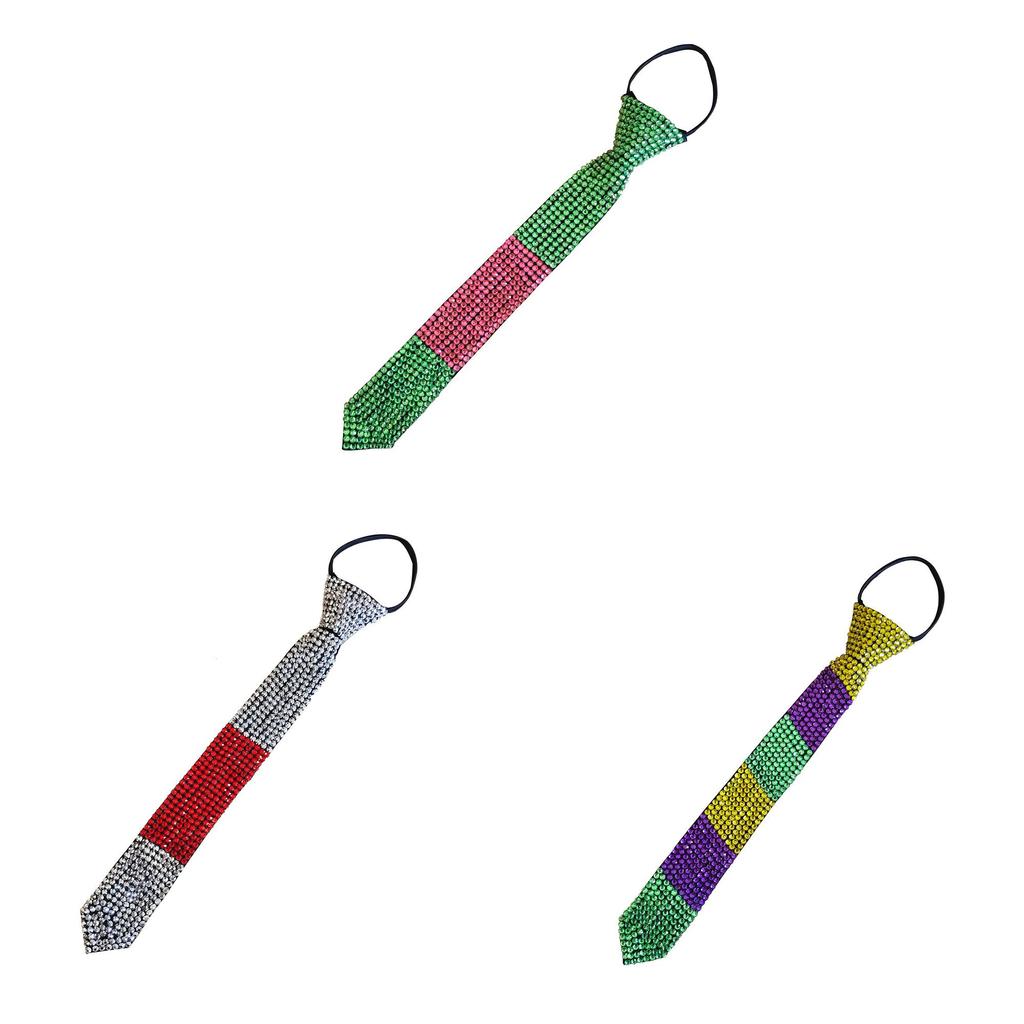 Fashion Ladies Mens Tie With Water Dazzling Rhinestones For Business And Casual Wear
