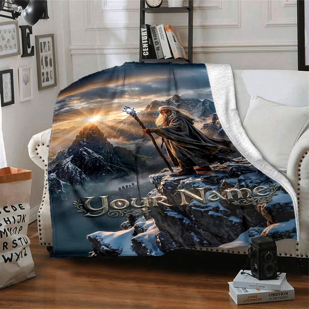 Lord Rings Customize Text Blanket Gift Customizable Blanket Soft & Cozy Versatile for Nap Chair Bed Couch Ideal for All Seasons