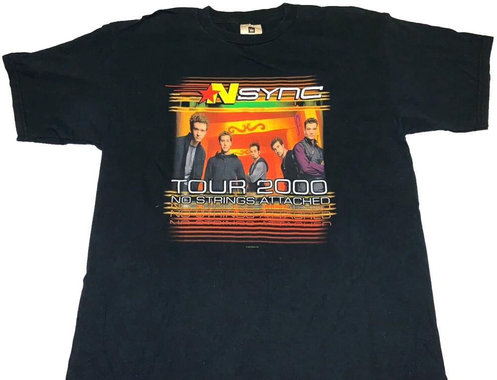 Редкий! 2000 Концертный тур NSYNC Джастин Тимберлейк Зимняя Страна Футболка Отлично! Унисекс футболка XL XL
