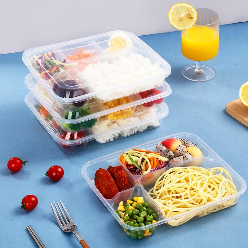 Yibo 4-Compartment Disposable Meal Prep Containers with Lids