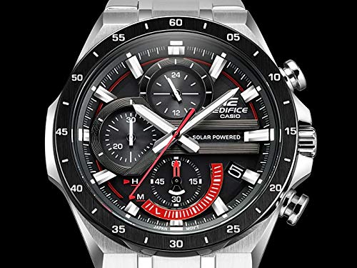 Casio Edifice EQS-920DB-1A Men's Chronograph Analog Watch, Solar Powered, Waterproof, Black and Silver [Parallel Import]