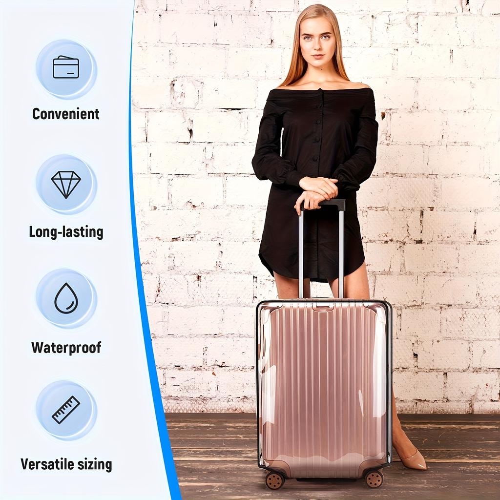 Transparent PVC Luggage Cover, Scratch-resistant And Durable. Suitable for Dust Protection Reinforced Edge Design